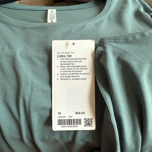 NWT Lululemon Cates T-shirt - Tidewater Teal - Size 16 - Picture 3 of 5